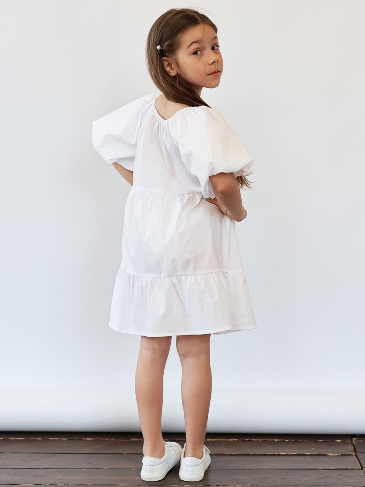 Платье для девочки хлопок БУШОН ST64, цвет белый