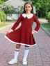 Платье для девочки школьное БУШОН SK35, цвет бордовый