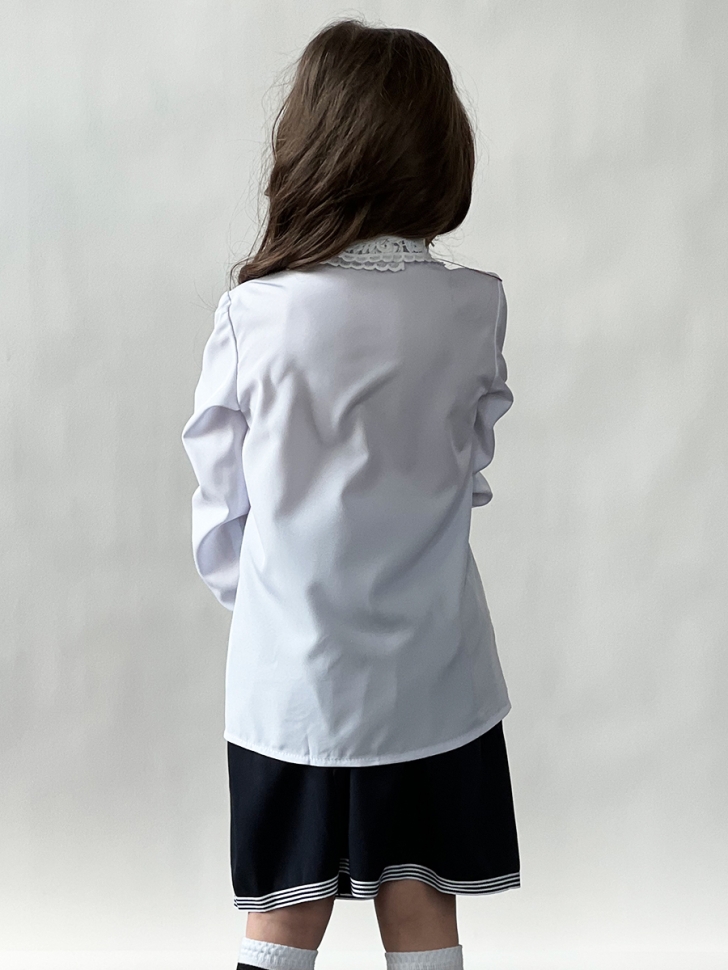 Блузка для девочек школьная БУШОН, модель SK51, цвет белый
