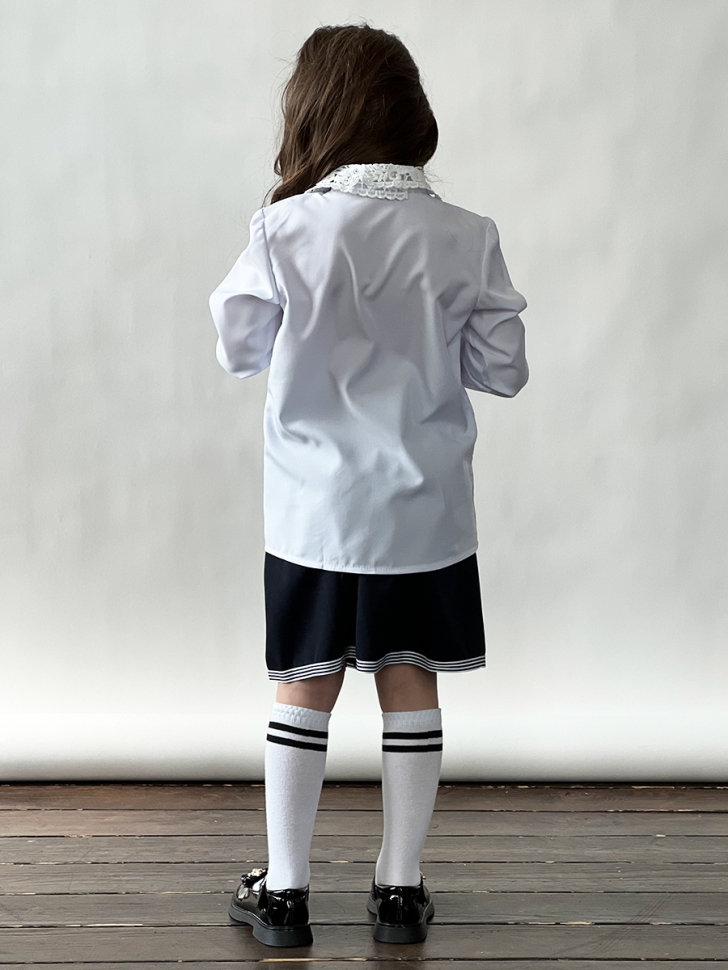Блузка для девочек школьная БУШОН, модель SK51, цвет белый