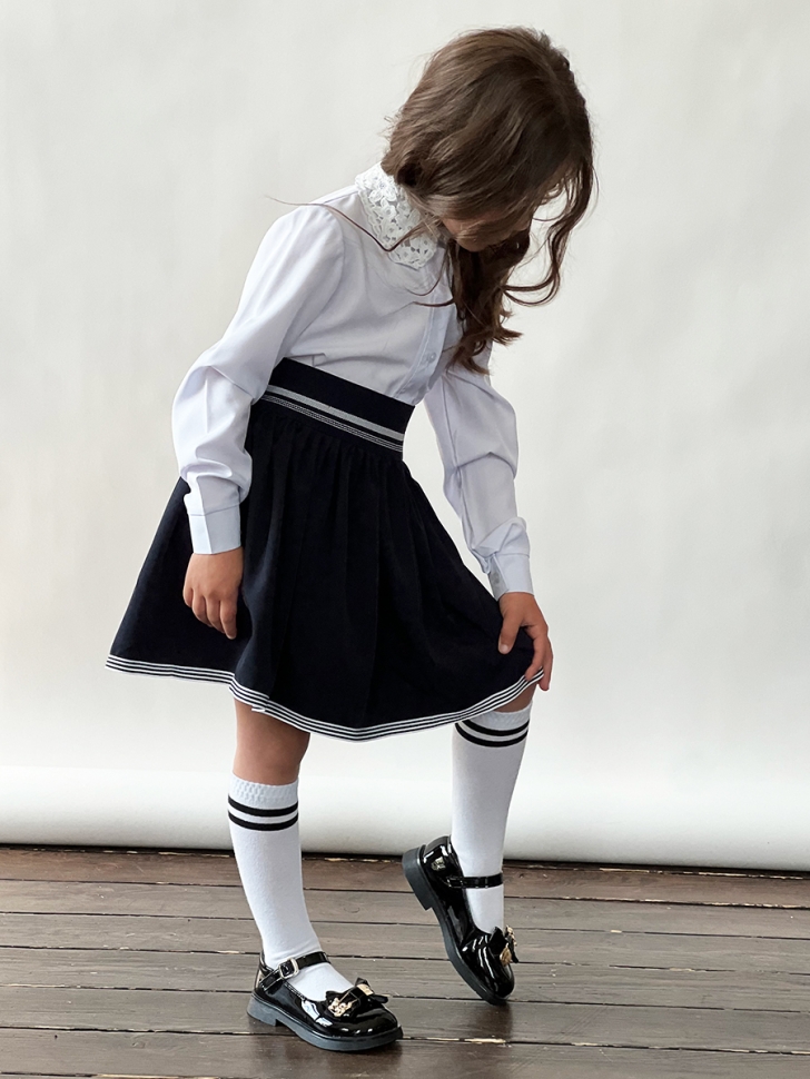 Блузка для девочек школьная БУШОН, модель SK51, цвет белый