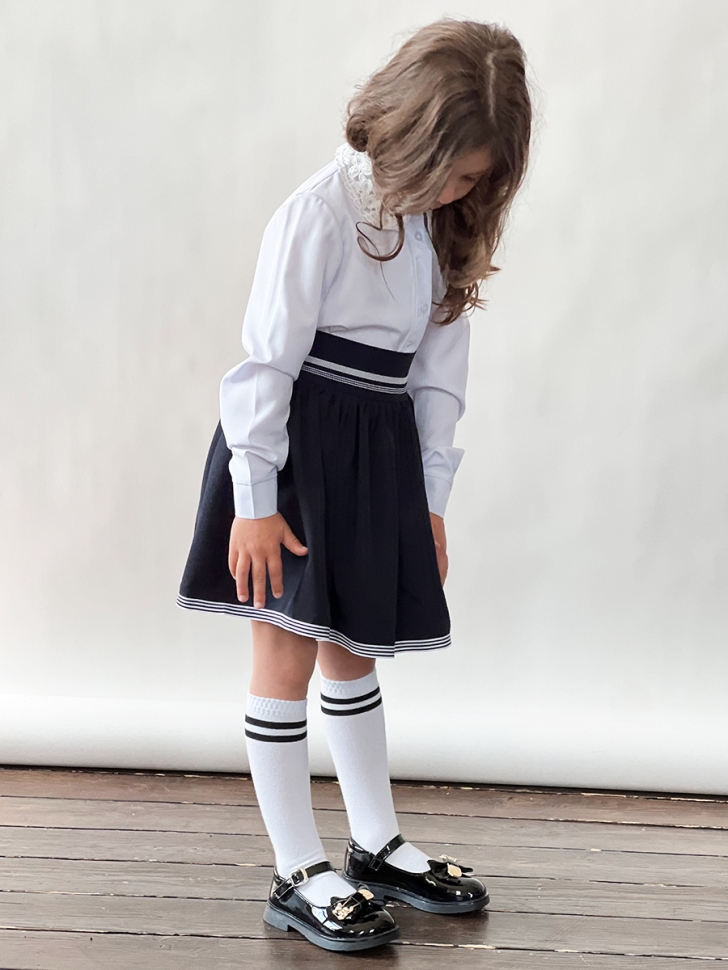 Блузка для девочек школьная БУШОН, модель SK51, цвет белый