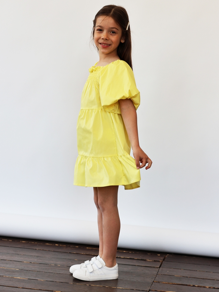 Платье для девочки хлопок БУШОН ST64, цвет желтый