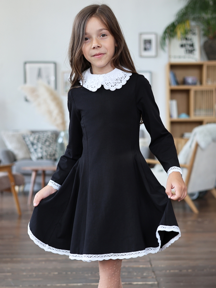 Платье для девочки школьное БУШОН SK35, цвет черный