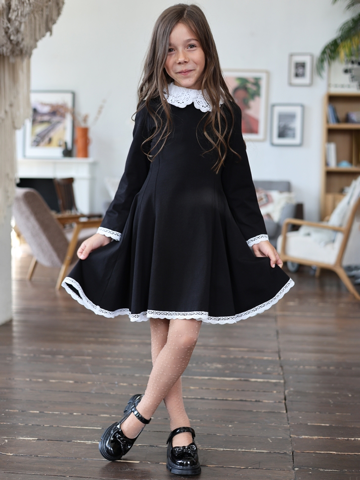 Платье для девочки школьное БУШОН SK35, цвет черный