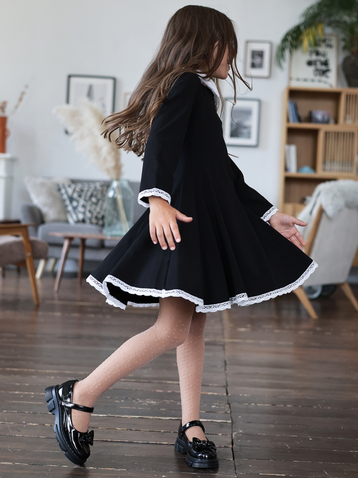 Платье для девочки школьное БУШОН SK35, цвет черный