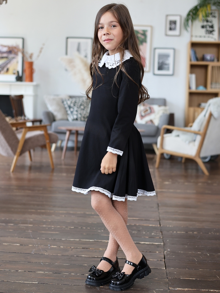 Платье для девочки школьное БУШОН SK35, цвет черный