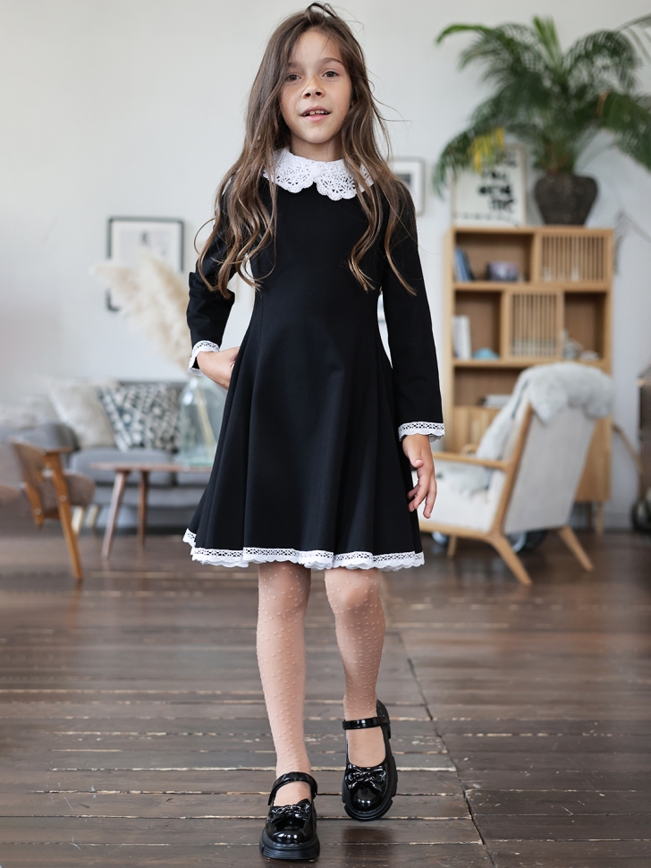 Платье для девочки школьное БУШОН SK35, цвет черный