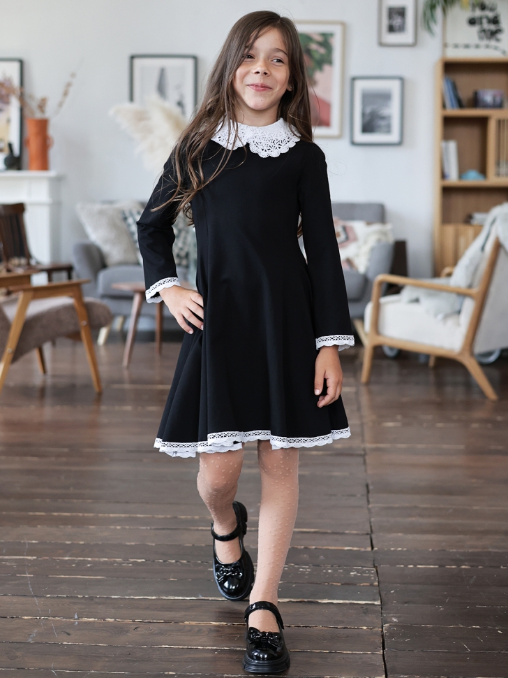 Платье для девочки школьное БУШОН SK35, цвет черный