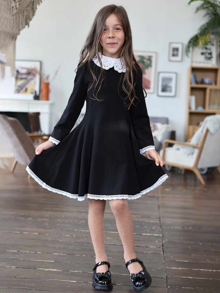 Платье для девочки школьное БУШОН SK35, цвет черный