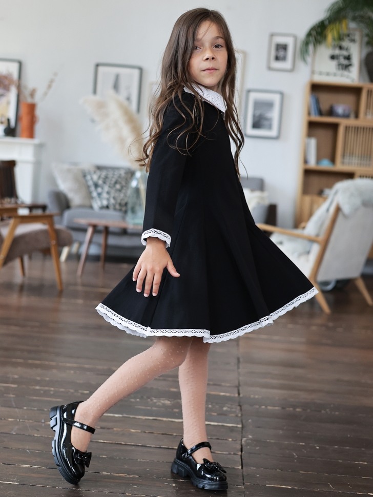 Платье для девочки школьное БУШОН SK35, цвет черный