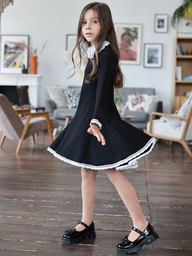 Платье для девочки школьное БУШОН SK35, цвет черный