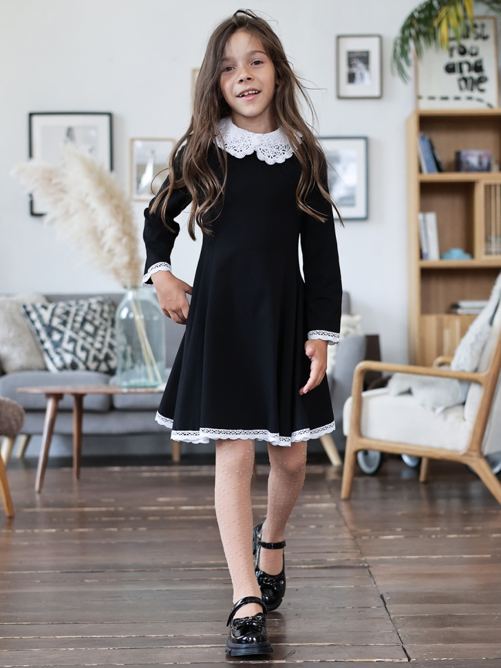 Платье для девочки школьное БУШОН SK35, цвет черный