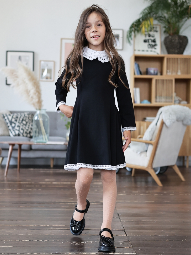 Платье для девочки школьное БУШОН SK35, цвет черный