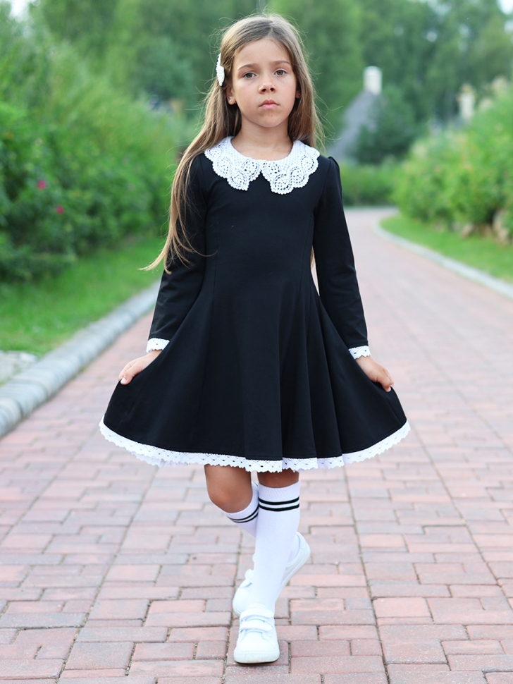 Платье для девочки школьное БУШОН SK35, цвет черный