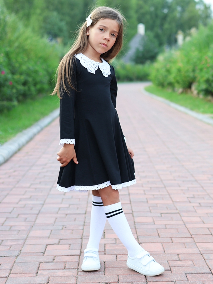 Платье для девочки школьное БУШОН SK35, цвет черный