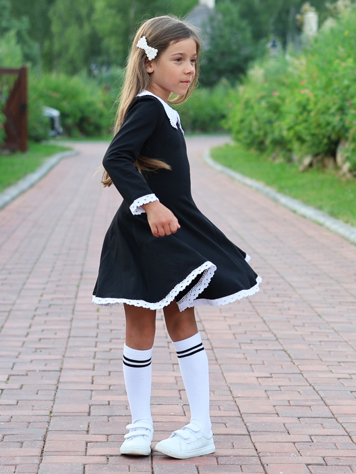 Платье для девочки школьное БУШОН SK35, цвет черный