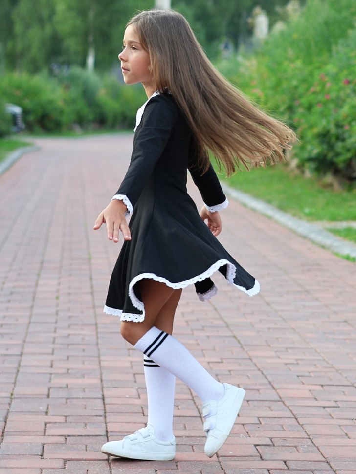 Платье для девочки школьное БУШОН SK35, цвет черный