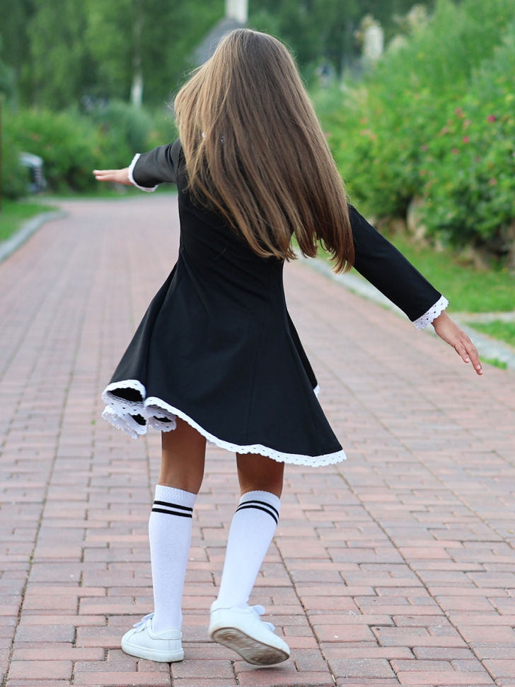 Платье для девочки школьное БУШОН SK35, цвет черный