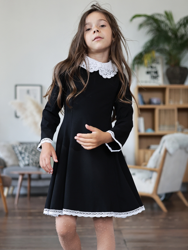 Платье для девочки школьное БУШОН SK35, цвет черный