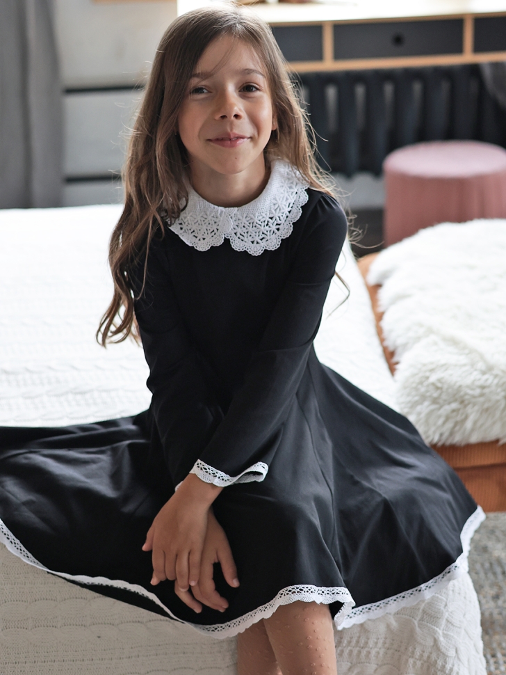 Платье для девочки школьное БУШОН SK35, цвет черный