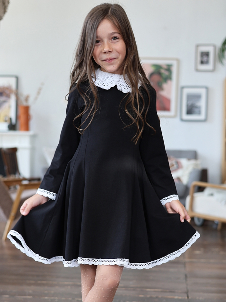 Платье для девочки школьное БУШОН SK35, цвет черный