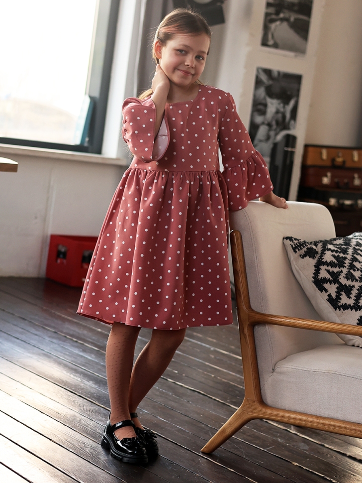 Платье для девочки нарядное БУШОН ST71, цвет пудра