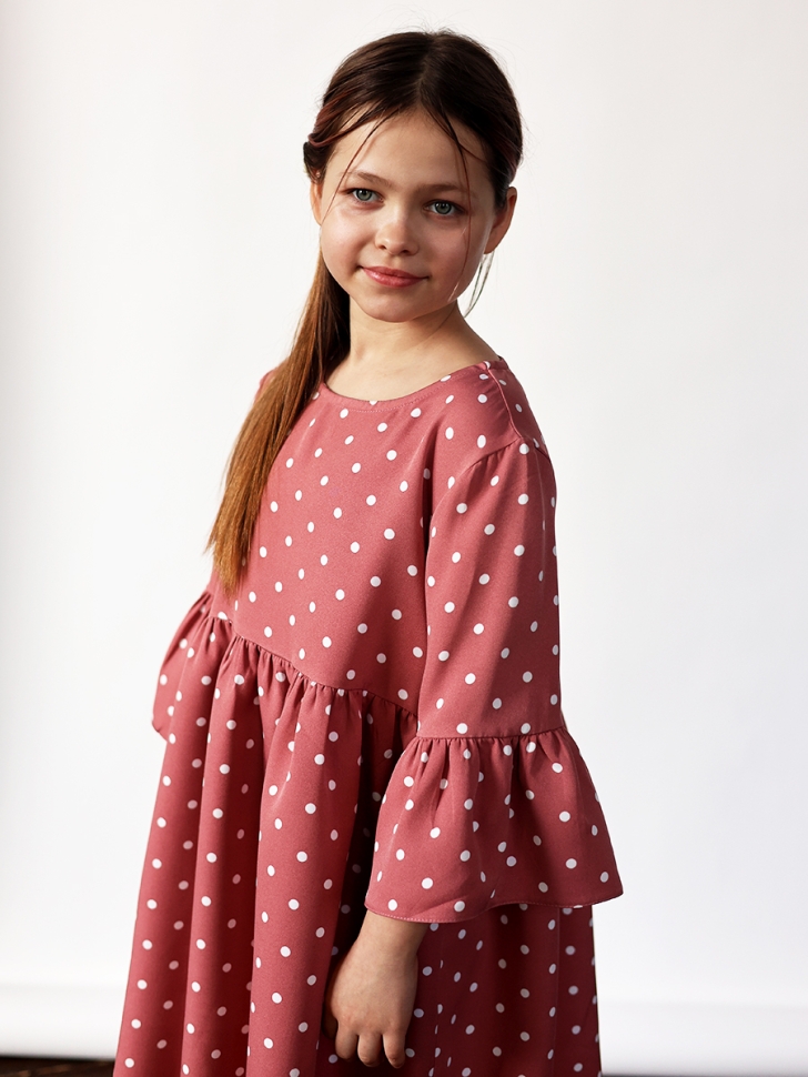 Платье для девочки нарядное БУШОН ST71, цвет пудра