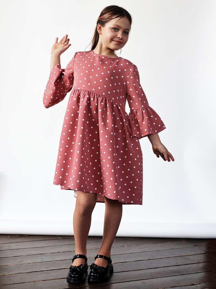 Платье для девочки нарядное БУШОН ST71, цвет пудра