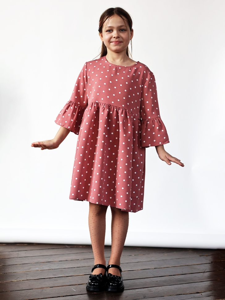 Платье для девочки нарядное БУШОН ST71, цвет пудра