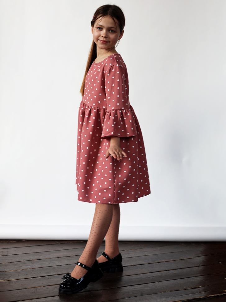 Платье для девочки нарядное БУШОН ST71, цвет пудра