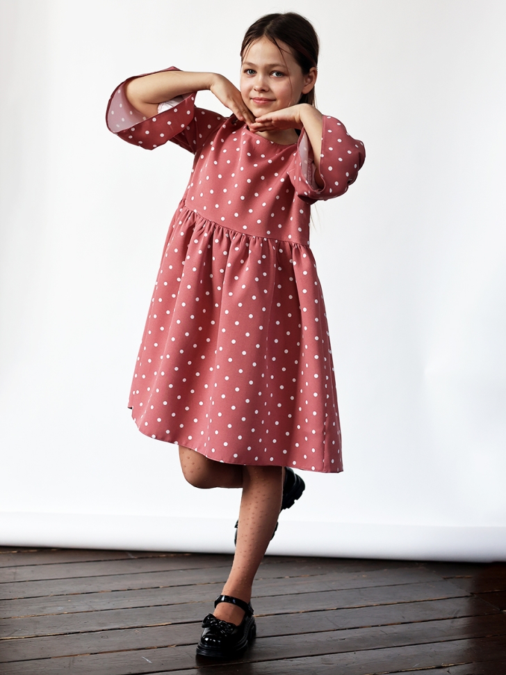 Платье для девочки нарядное БУШОН ST71, цвет пудра