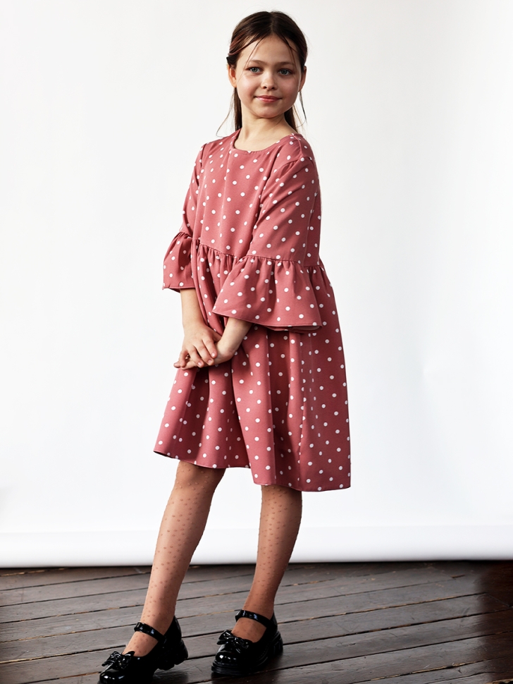 Платье для девочки нарядное БУШОН ST71, цвет пудра