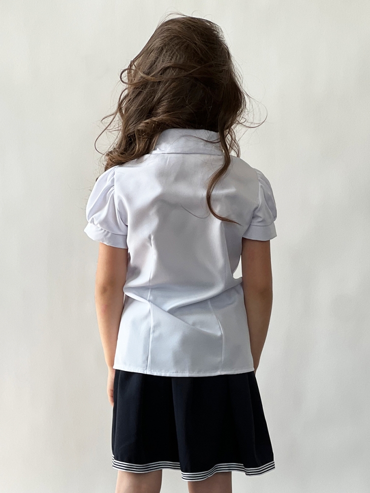 Блузка для девочек школьная БУШОН, модель SK52, цвет белый