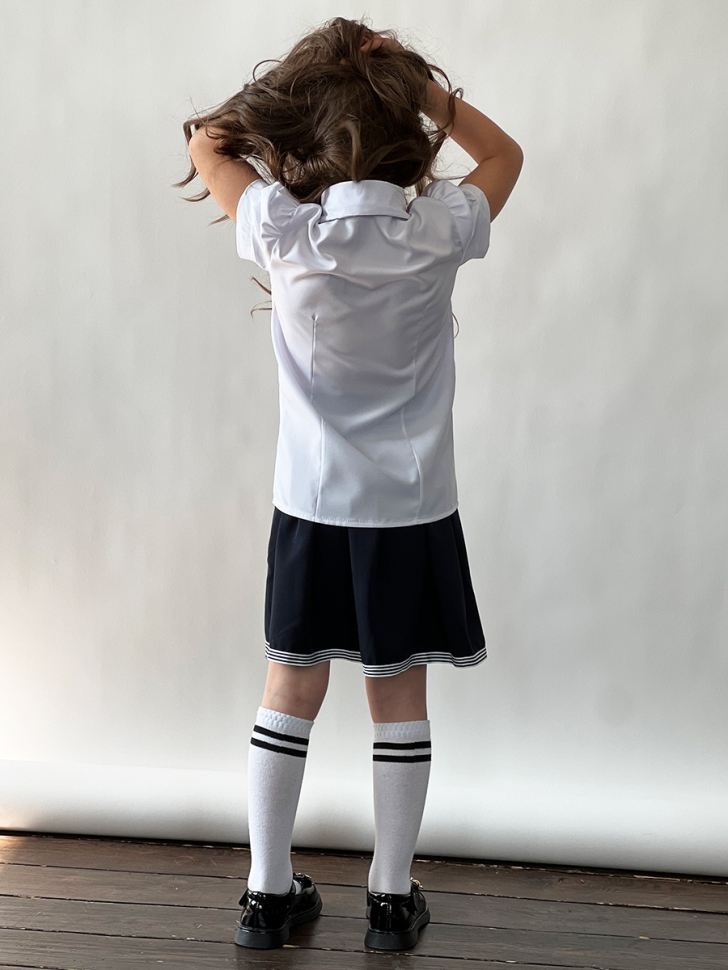 Блузка для девочек школьная БУШОН, модель SK52, цвет белый