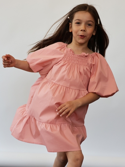 Платье для девочки хлопок БУШОН ST64, цвет пудровый
