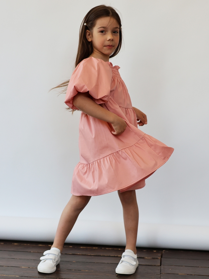 Платье для девочки хлопок БУШОН ST64, цвет пудровый