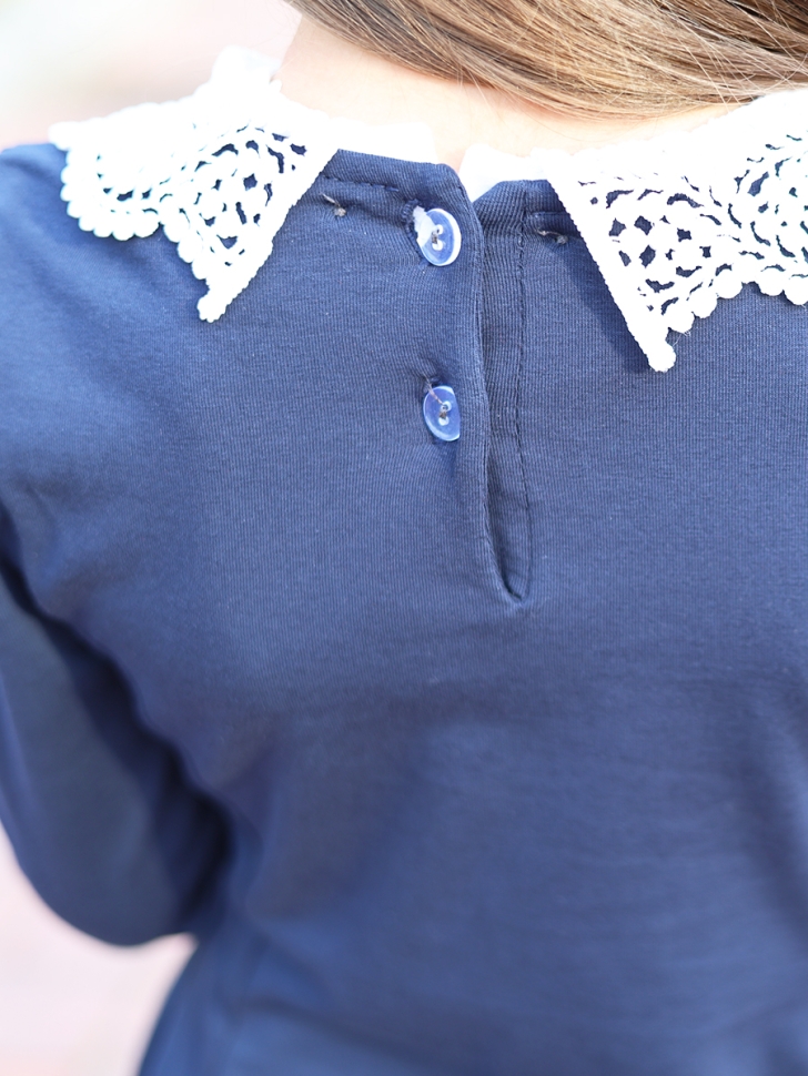 Платье для девочки школьное БУШОН SK35, цвет темно-синий