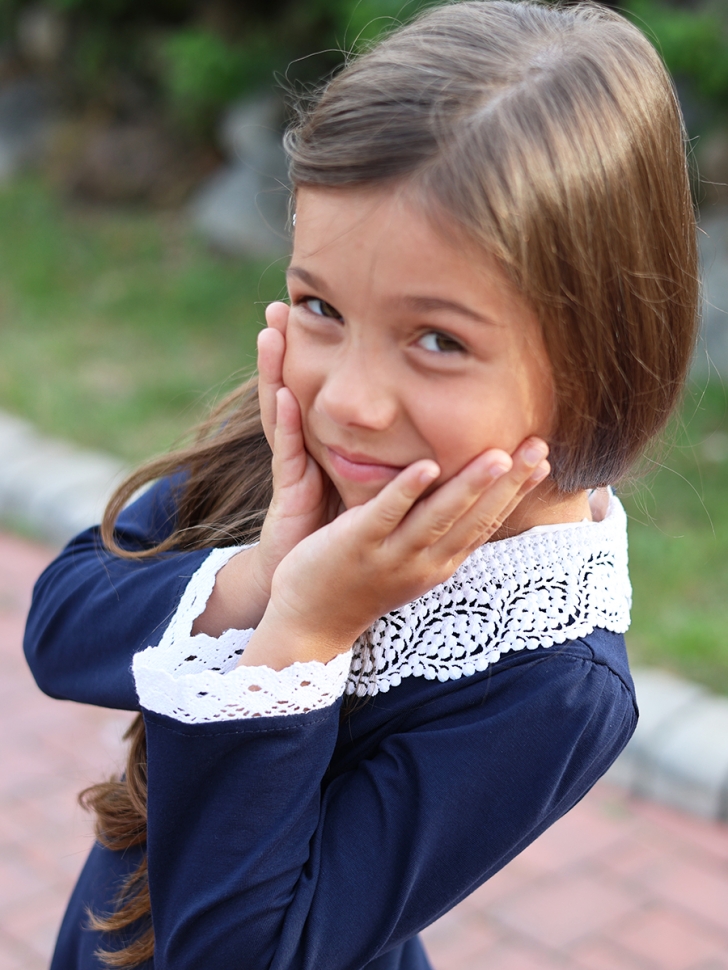 Платье для девочки школьное БУШОН SK35, цвет темно-синий