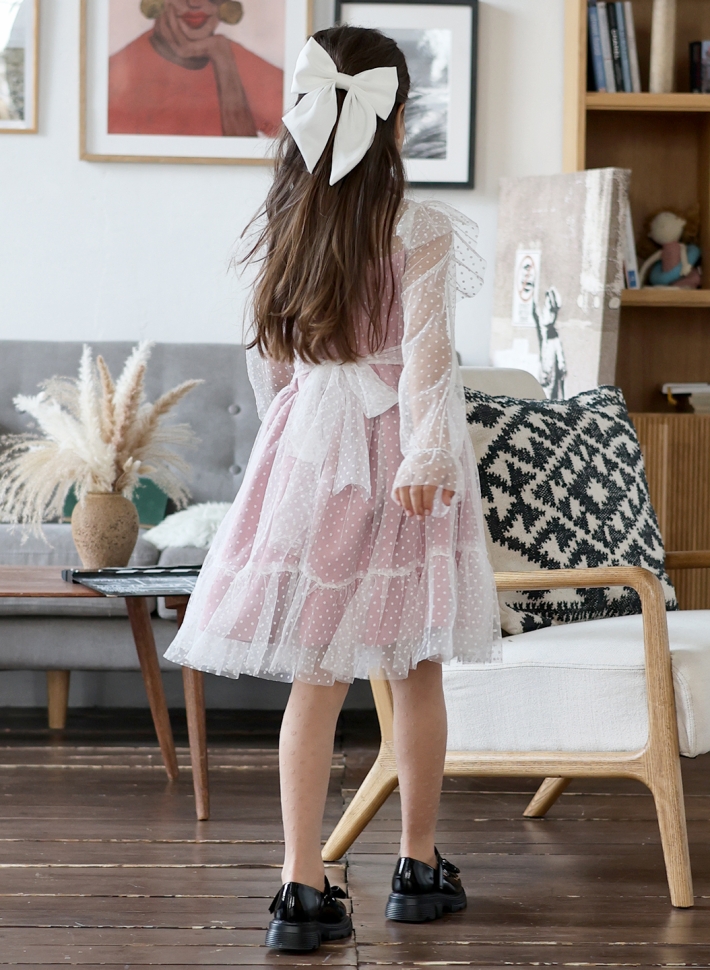 Платье для девочки нарядное БУШОН ST79, цвет пудра