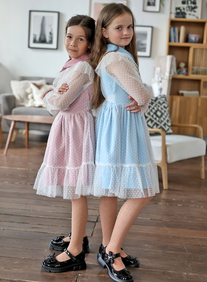 Платье для девочки нарядное БУШОН ST79, цвет пудра