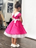 Платье для девочки нарядное БУШОН ST20, стиляги цвет розовый, принт белый горох 