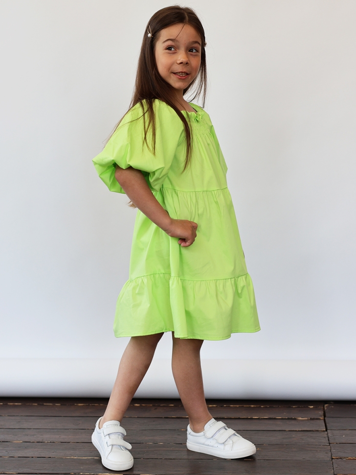 Платье для девочки хлопок БУШОН ST64, цвет салатовый
