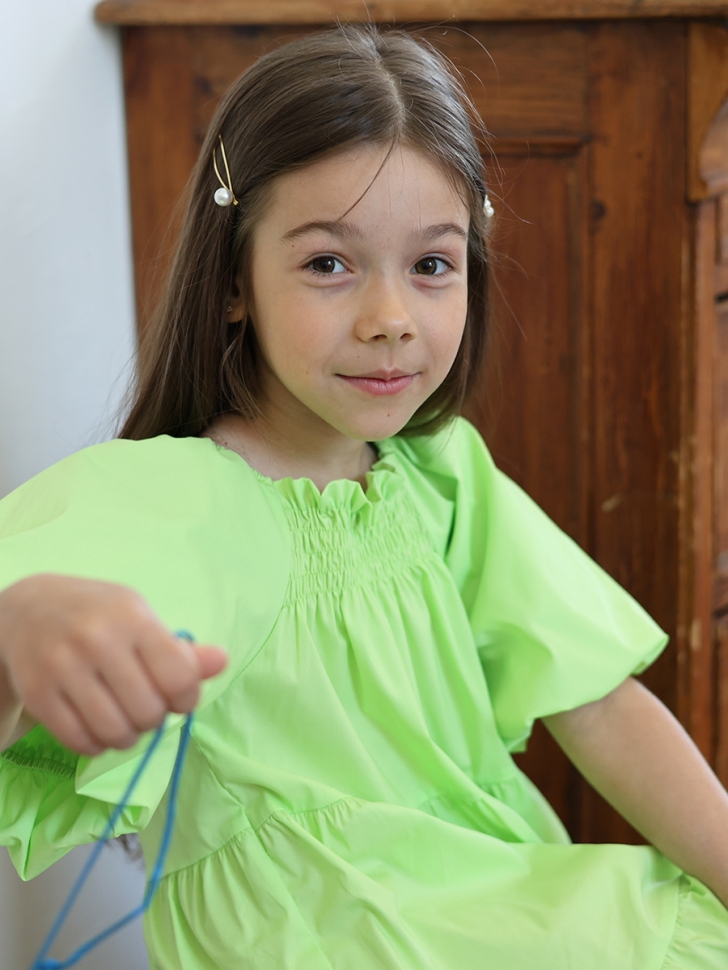 Платье для девочки хлопок БУШОН ST64, цвет салатовый