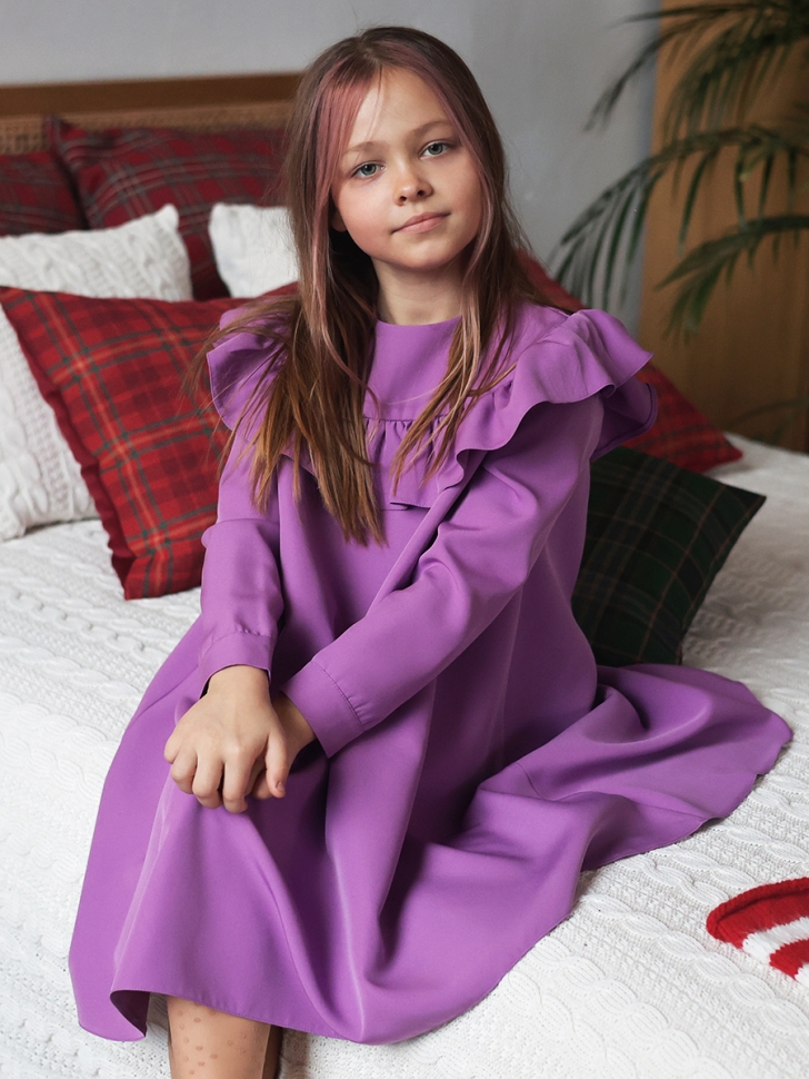 Платье для девочки нарядное БУШОН ST61, цвет сиреневый
