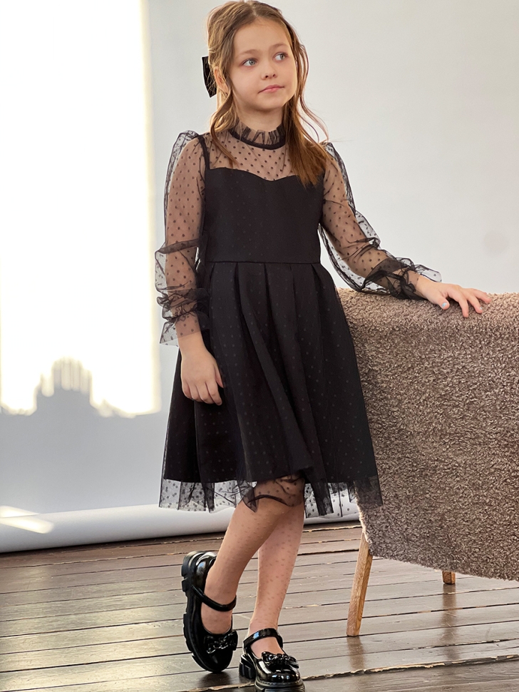 Платье для девочки нарядное БУШОН ST77, цвет черный