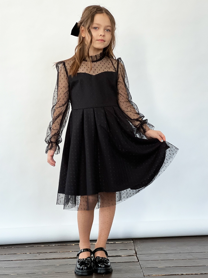Платье для девочки нарядное БУШОН ST77, цвет черный
