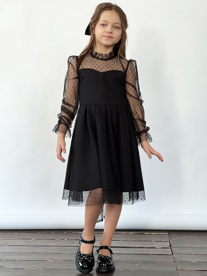 Платье для девочки нарядное БУШОН ST77, цвет черный