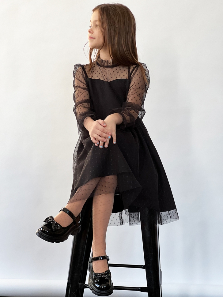 Платье для девочки нарядное БУШОН ST77, цвет черный