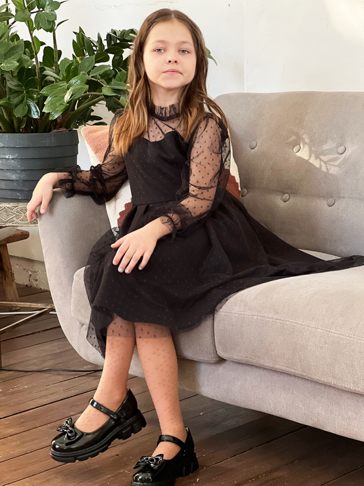 Платье для девочки нарядное БУШОН ST77, цвет черный